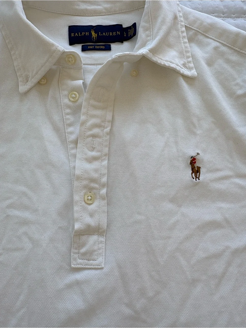 Ralph Lauren White Short-Sleeve Polo with Embroidered Pony